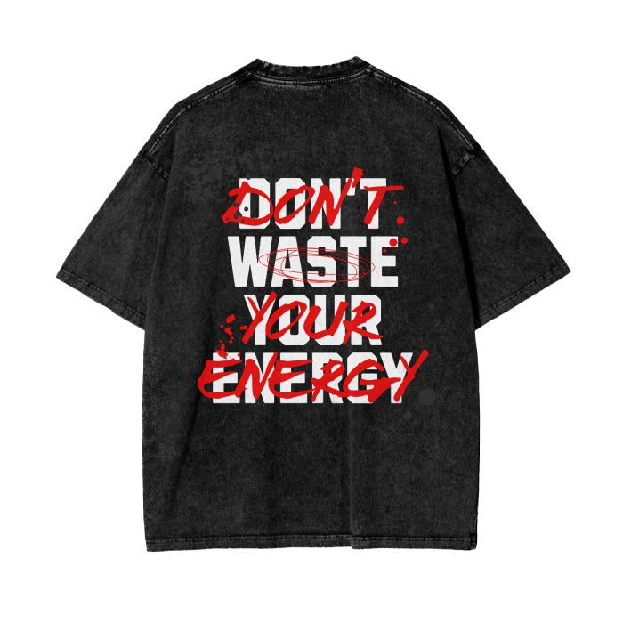 Don't Waste Your Energy - Acid Washed Tee and Short Set