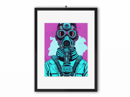 Neon Sentinel Cyborg Poster